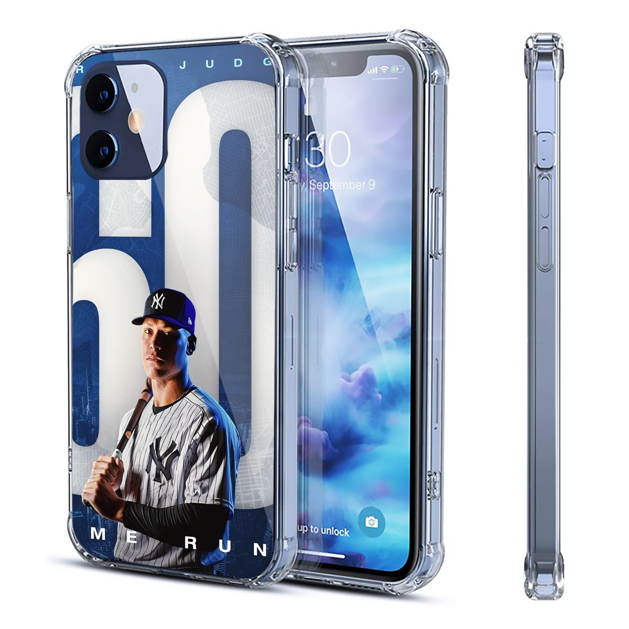 Aaron Judge 60 Home Runs Clear IPhone 12 Case – Soft TPU With UV Print – Enhanced Drop Protection, Precise Fit, Anti-Fingerprint, Customizable Design, Scratch-Resistant, Yellow-Resistant